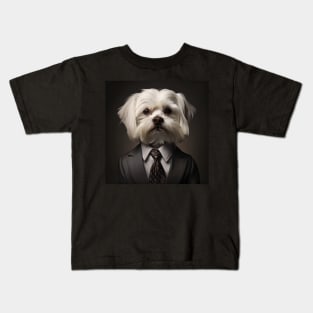 Maltese Dog in Suit Kids T-Shirt